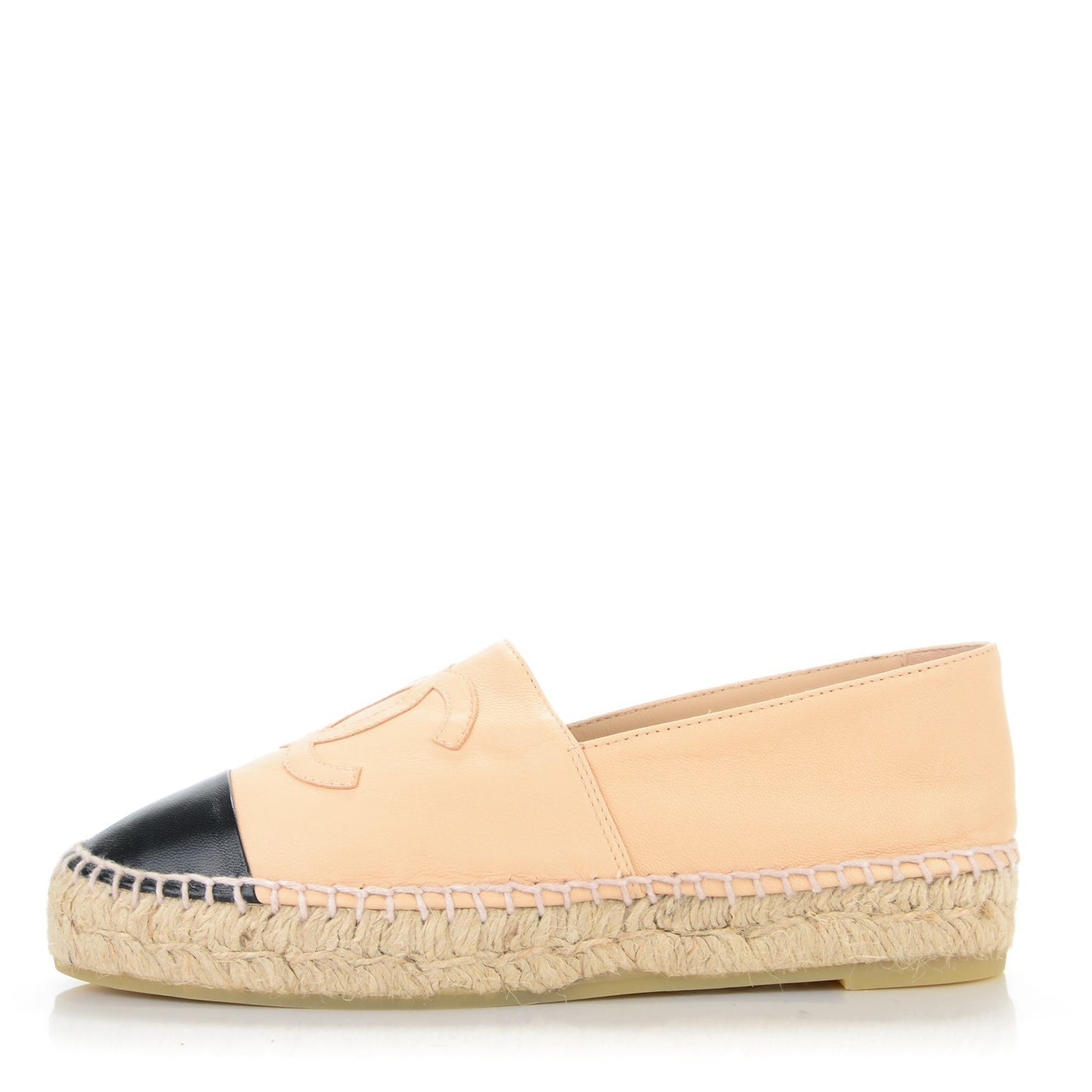 Lambskin CC Espadrilles 35 Beige Black