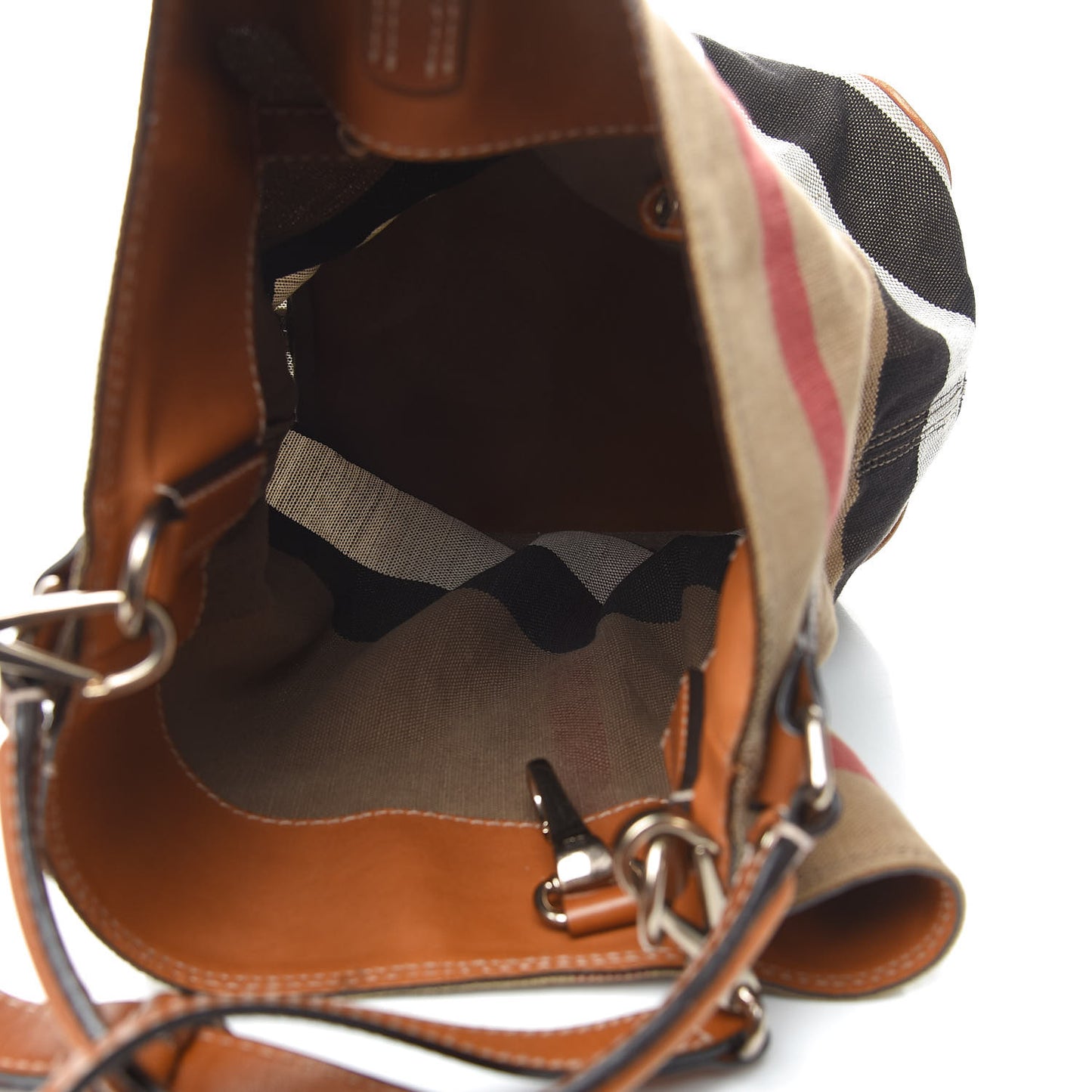 Canvas Mega Check Medium Ashby Hobo Saddle Brown