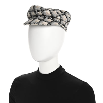 Chanel Cotton Tweed CC Beret S White Black Multicolor 2 of 11