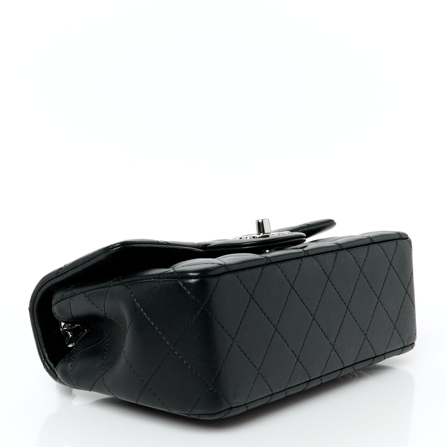 Lambskin Quilted Mini Rectangular Flap Black