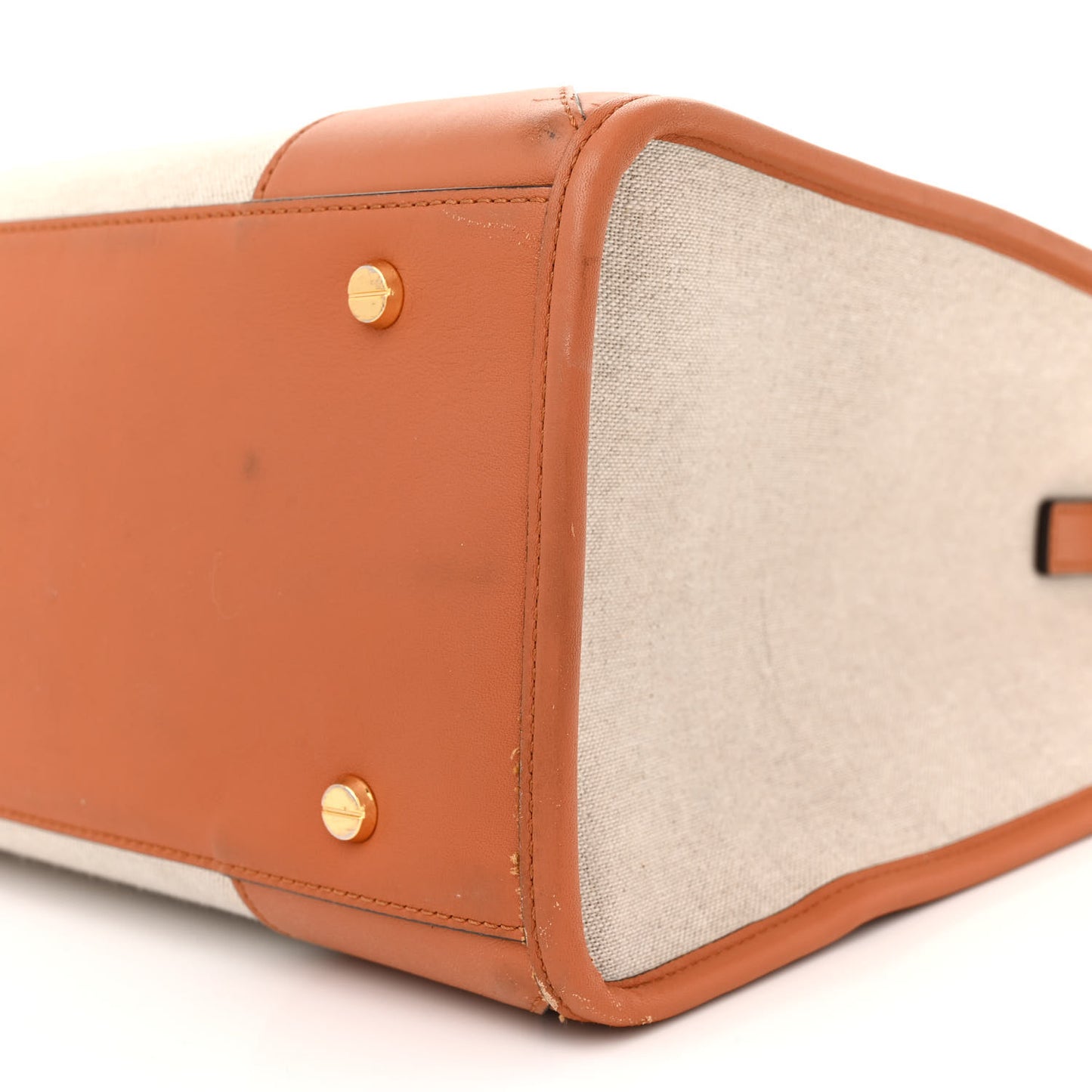Calfskin Linen Large Munchen Tote Cognac