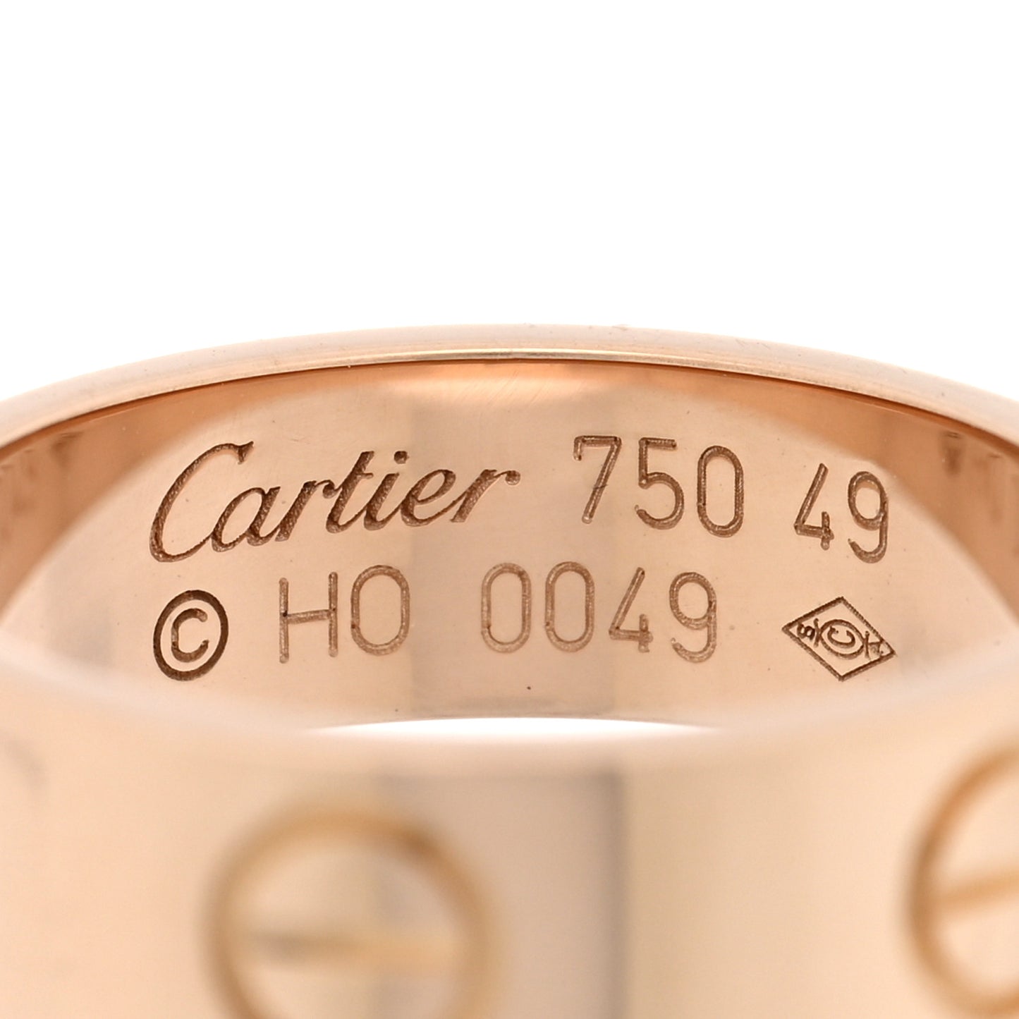 18K Pink Gold 5.5mm LOVE Ring 49 4.75