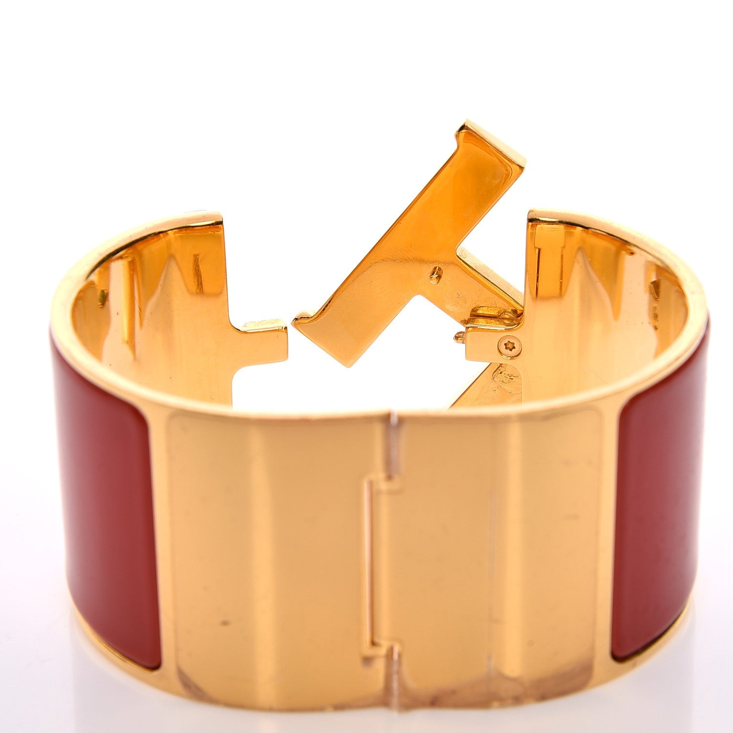 Hermes Enamel Clic Clac H Extra Wide Bracelet PM Capucine 5 of 6