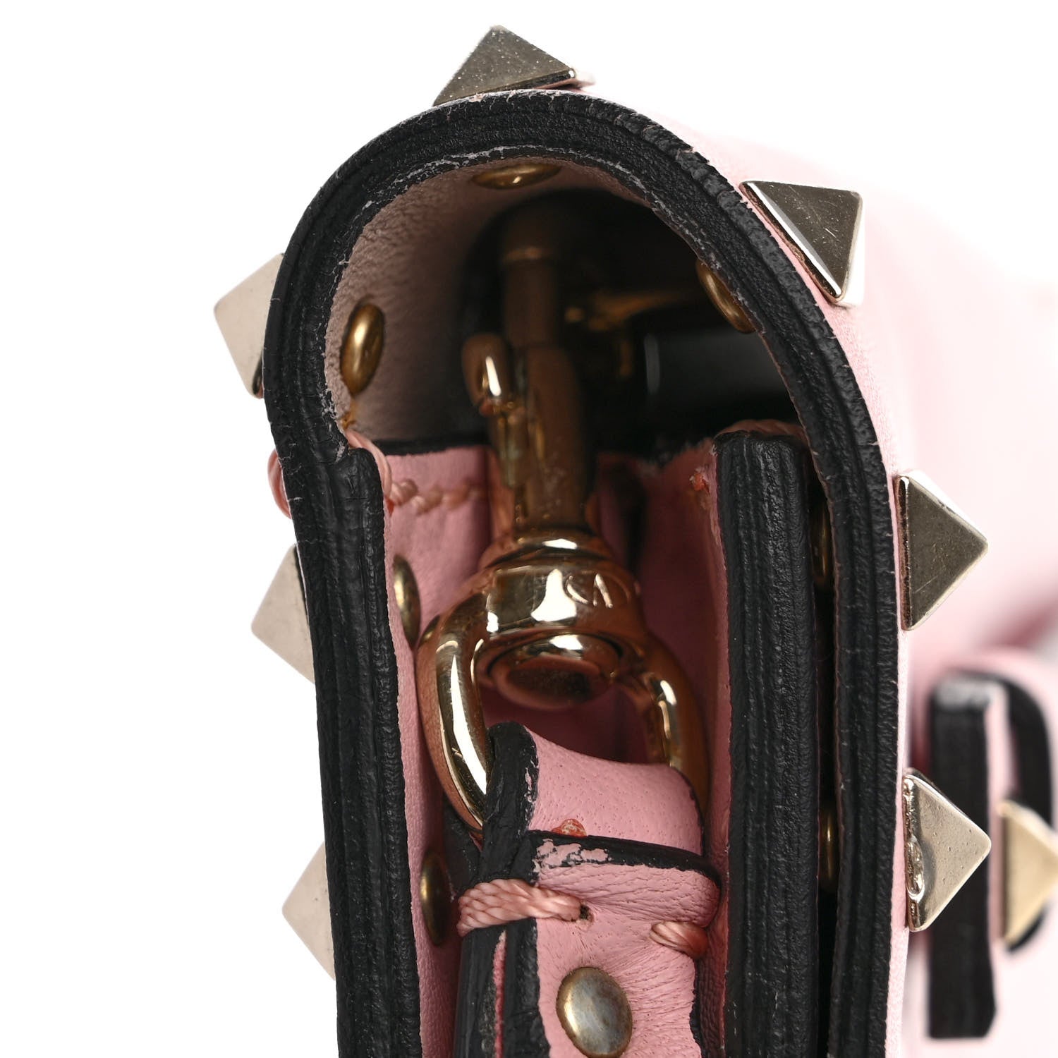Valentino Garavani Nappa Rockstud Wristlet Clutch Water Rose 16 of 23