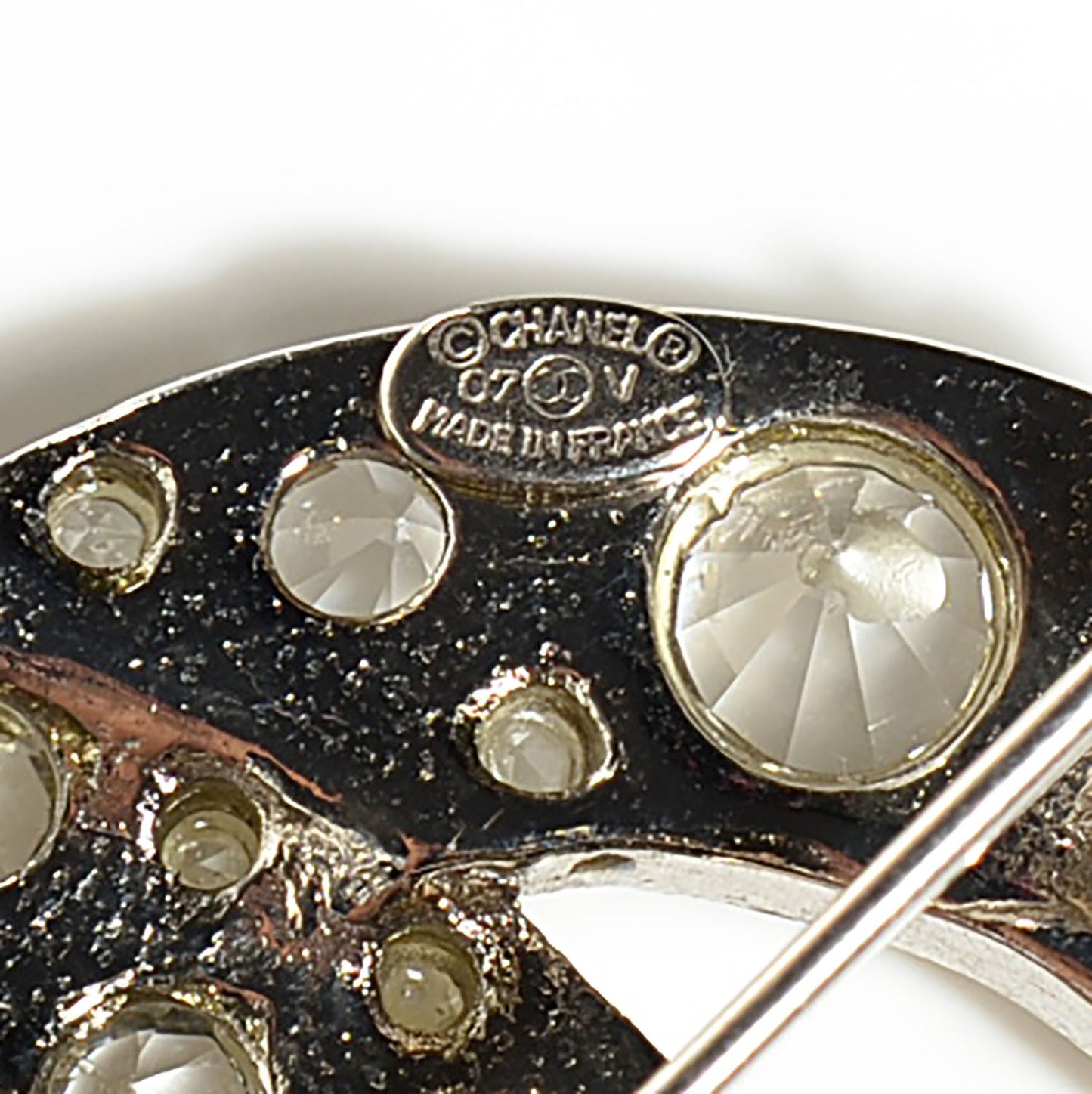 Crystal Large CC Brooch Silver
