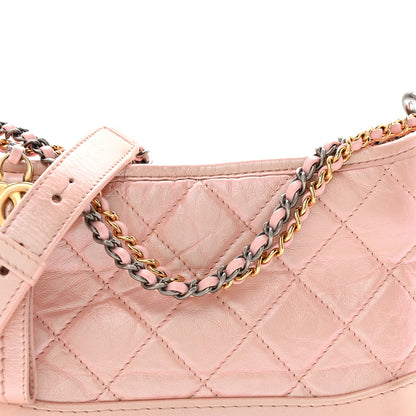 Chanel Iridescent Aged Calfskin Quilted Small Gabrielle Hobo Rose Rose 8 of 12