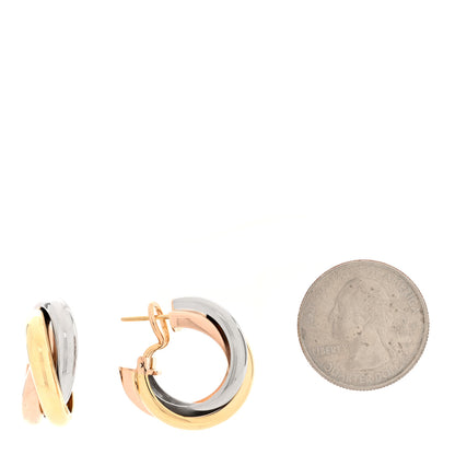 Cartier 18K Pink Yellow White Gold Small Trinity Earrings 2 of 4