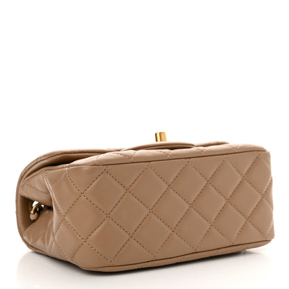 Chanel Lambskin Quilted Mini Pearl Crush Flap Dark Beige 4 of 12