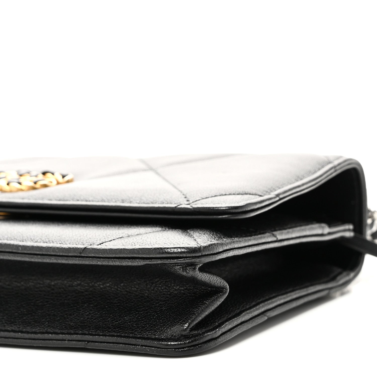 Chanel Lambskin Quilted Chanel 19 Wallet On Chain WOC Black 11 of 12