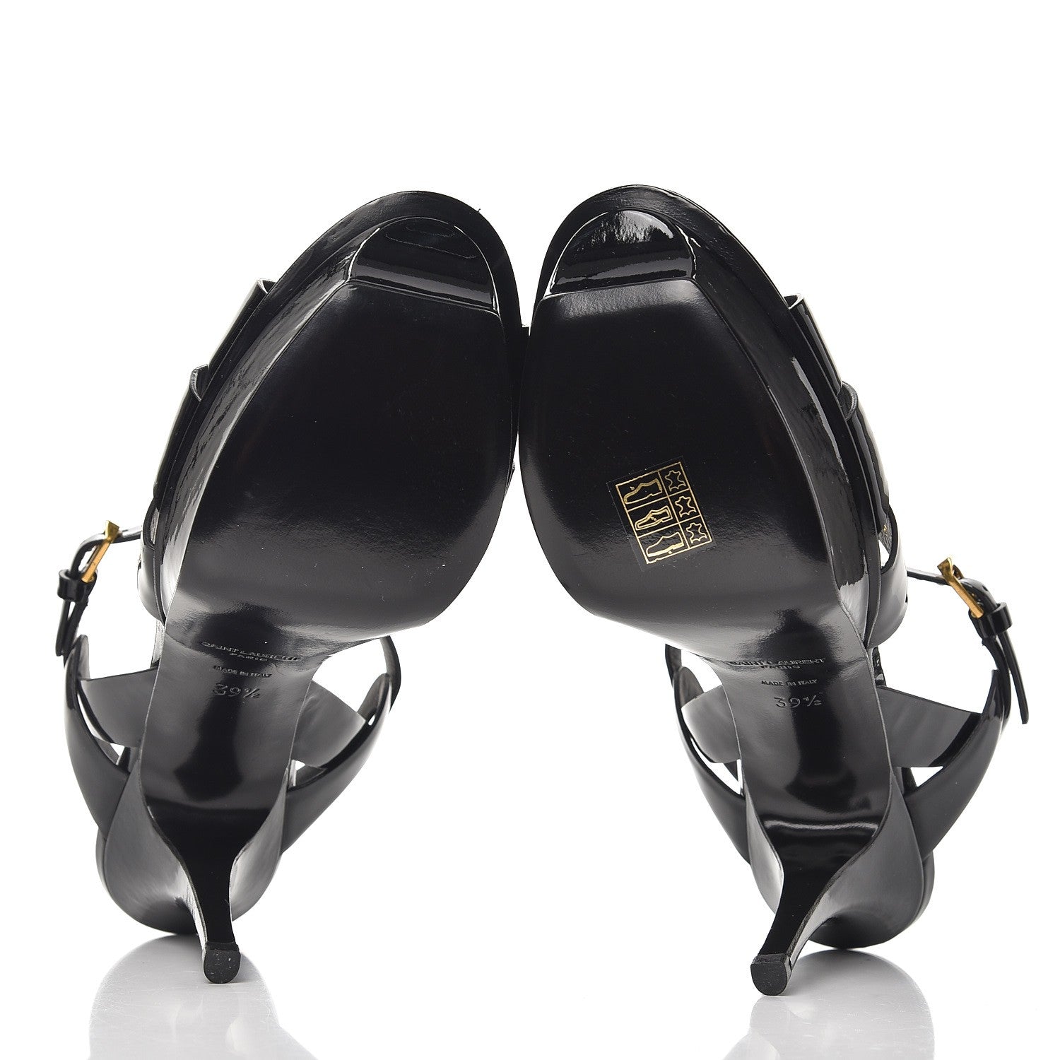 Saint Laurent Patent Tribute 75 Platform Sandals 39.5 Black 5 of 8