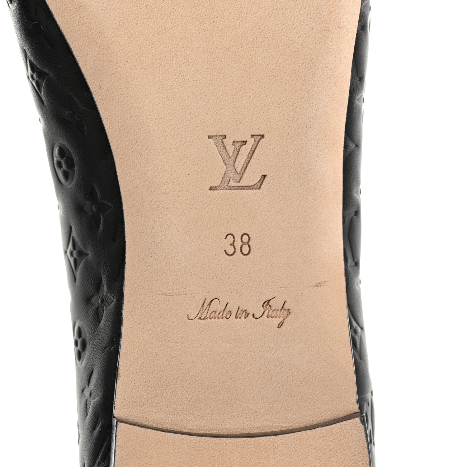 Louis Vuitton Nappa Monogram Embossed Ballet Flats 38 Black 8 of 9