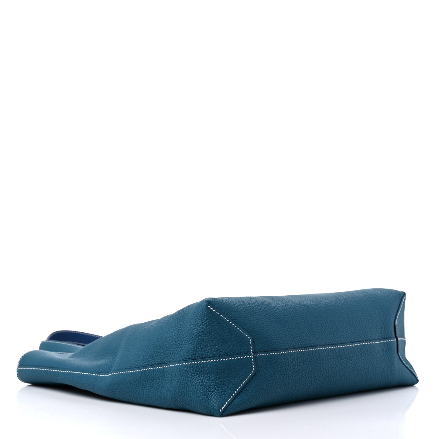 Taurillon Clemence Double Sens 36 Reversible Tote Deep Bleu Vert Bosphere