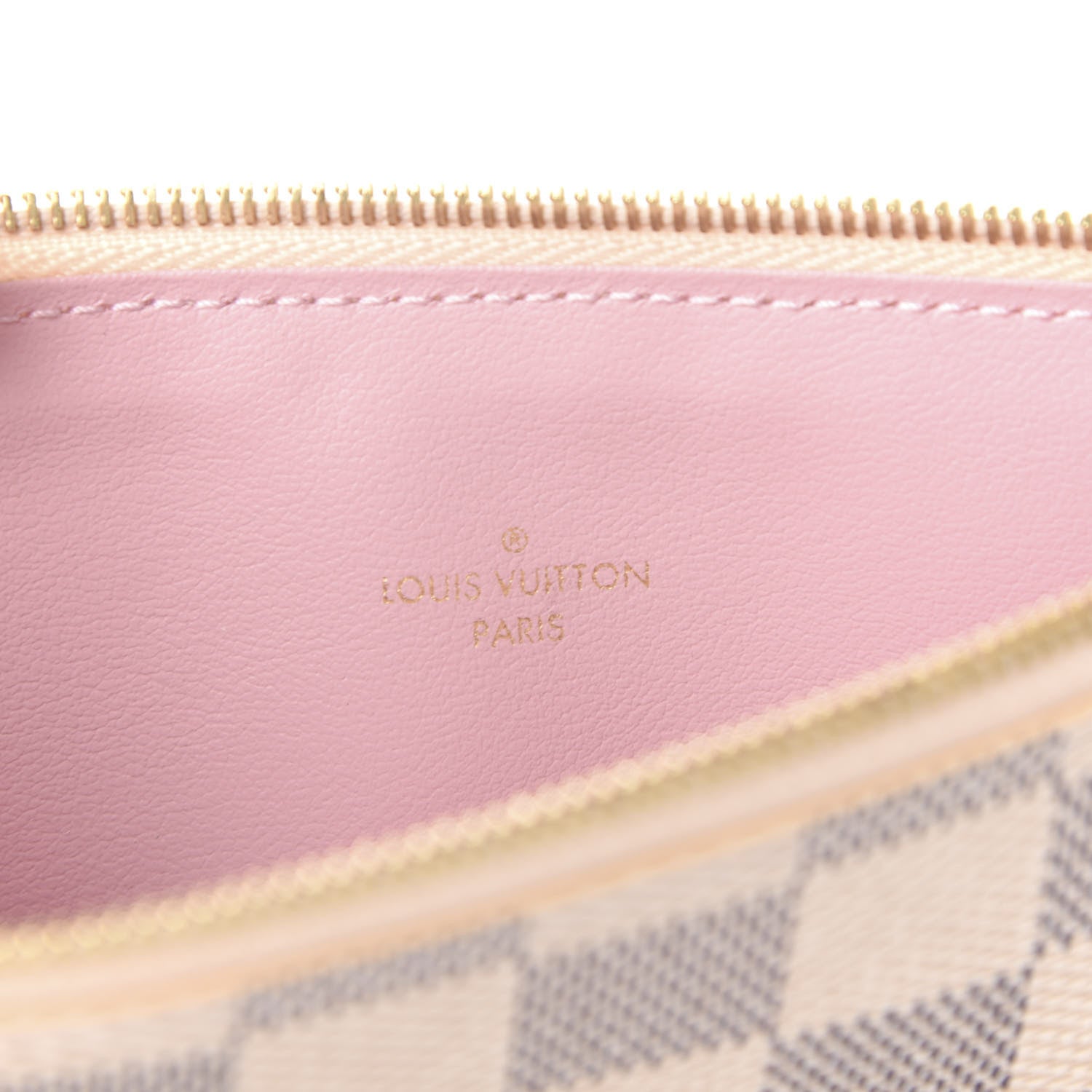 Louis Vuitton Damier Azur Felicie Chain Wallet Zippered Insert Rose Ballerine 6 of 6