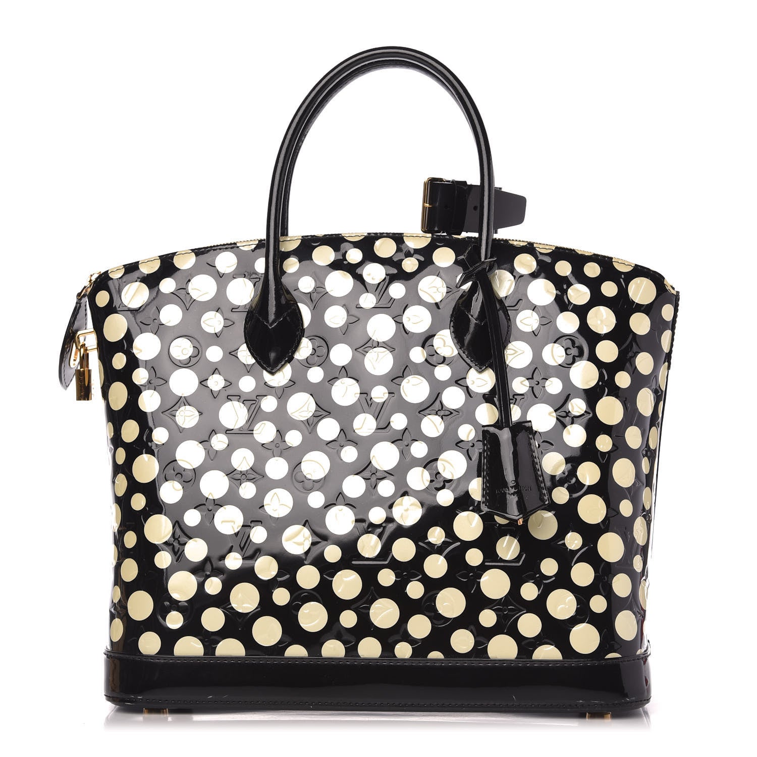 Louis Vuitton Vernis Kusama Infinity Dots Lockit MM Black 1 of 9