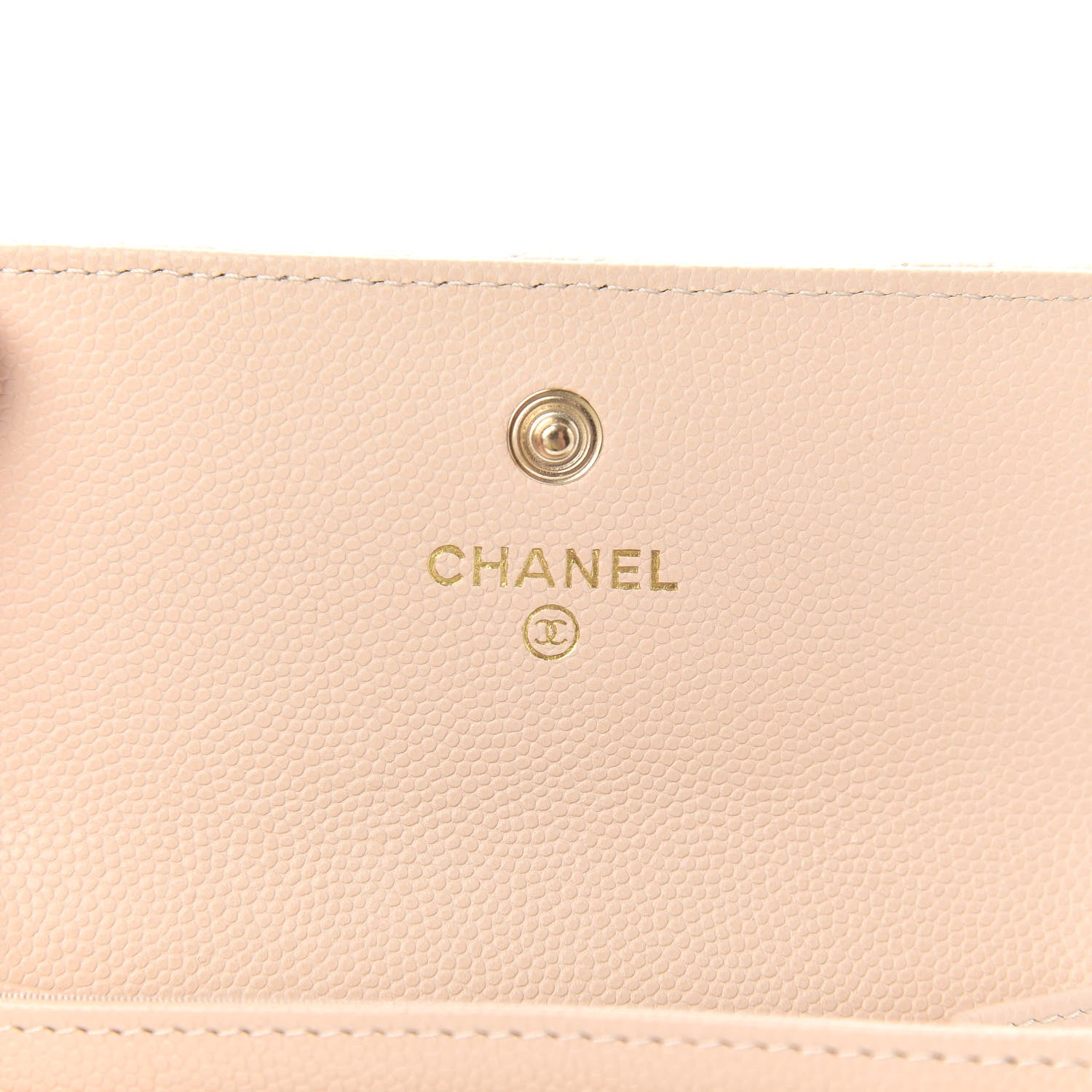 Chanel Caviar Pearl Quilted Coco Candy Flap Card Holder Beige 6 of 8