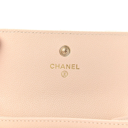 Chanel Caviar Pearl Quilted Coco Candy Flap Card Holder Beige 6 of 8