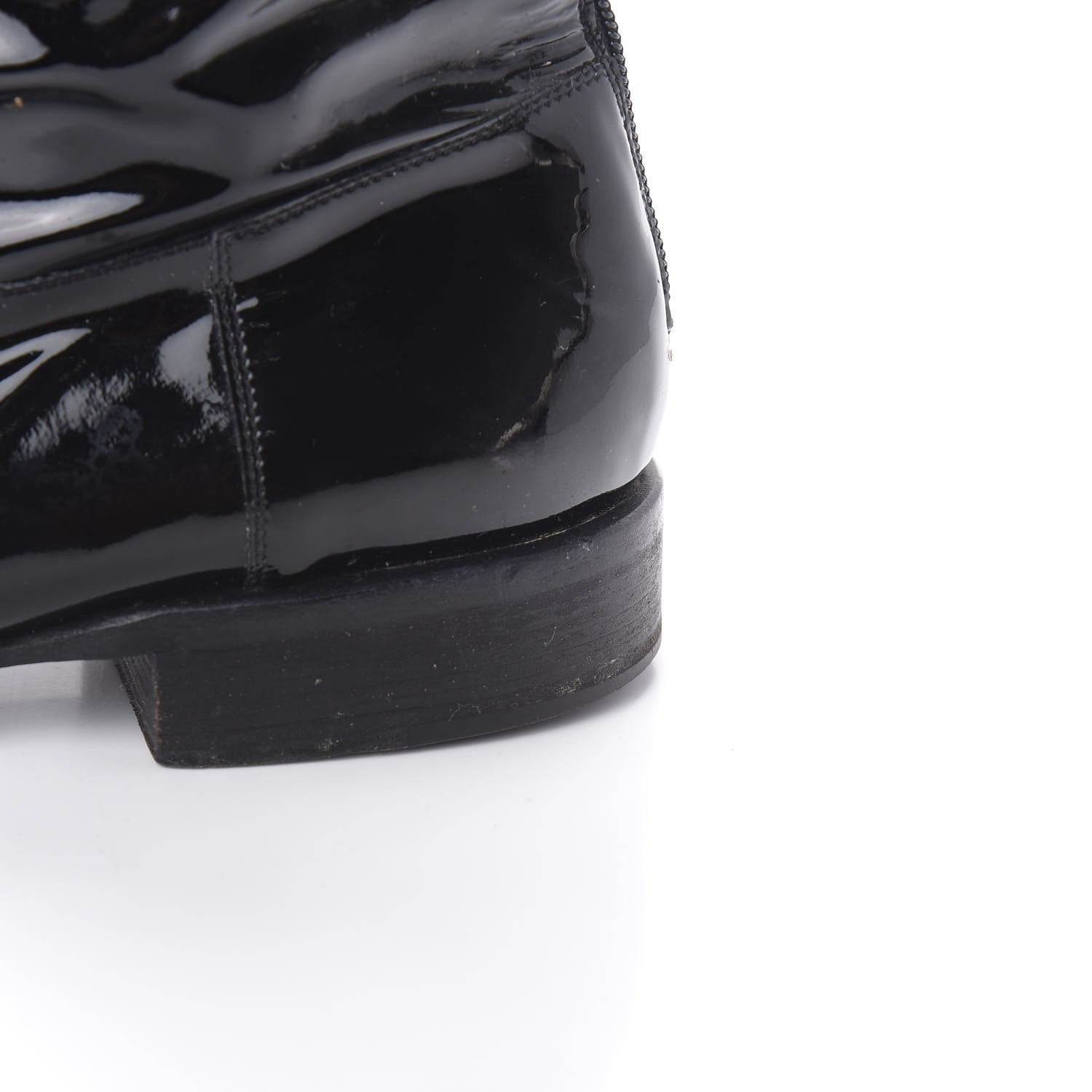 Chanel Patent Knee High Boots 38 Black 16 of 16