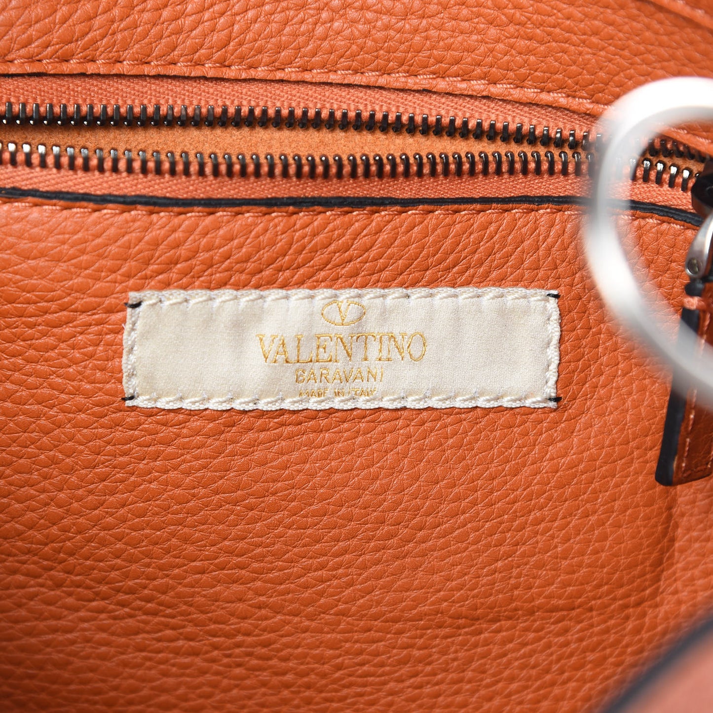 Pebbled Calfskin Small Guitar Strap Rockstud Rolling Flip-Lock Messenger Bag Orange