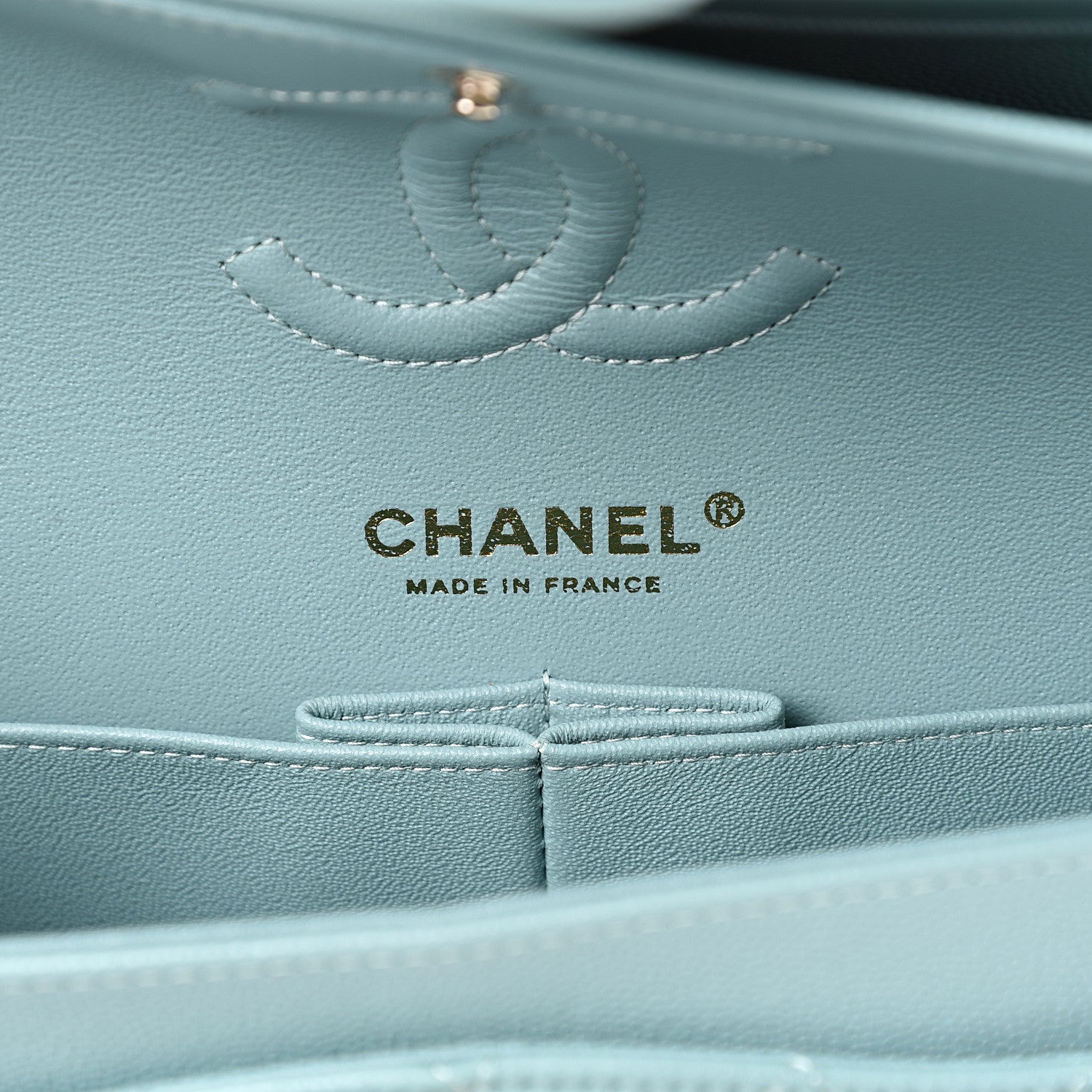 Chanel Caviar Quilted Small Double Flap Light Blue 5 of 10