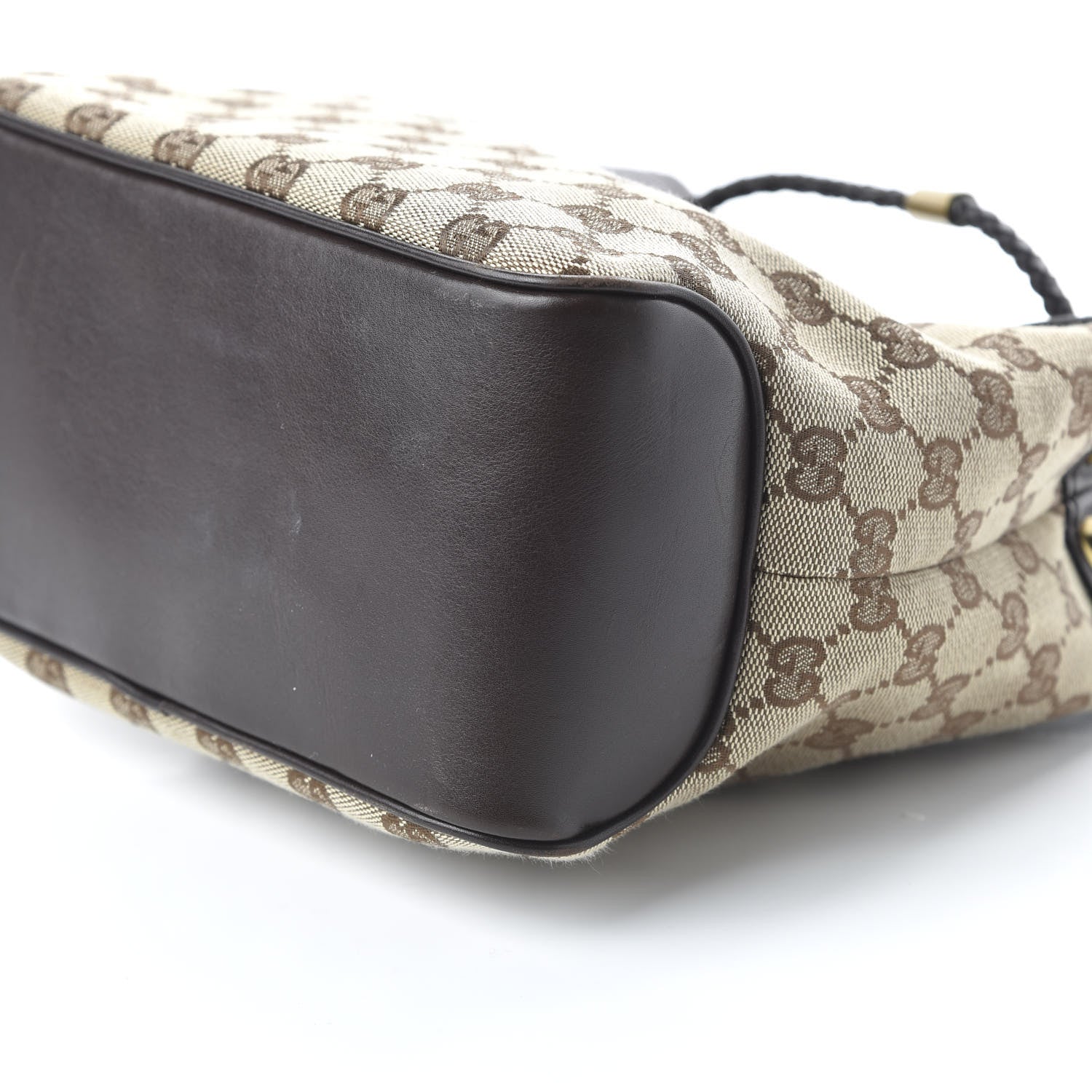 Gucci Monogram Woven Handle Tote Brown 7 of 10