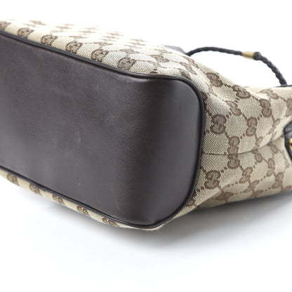 Gucci Monogram Woven Handle Tote Brown 7 of 10
