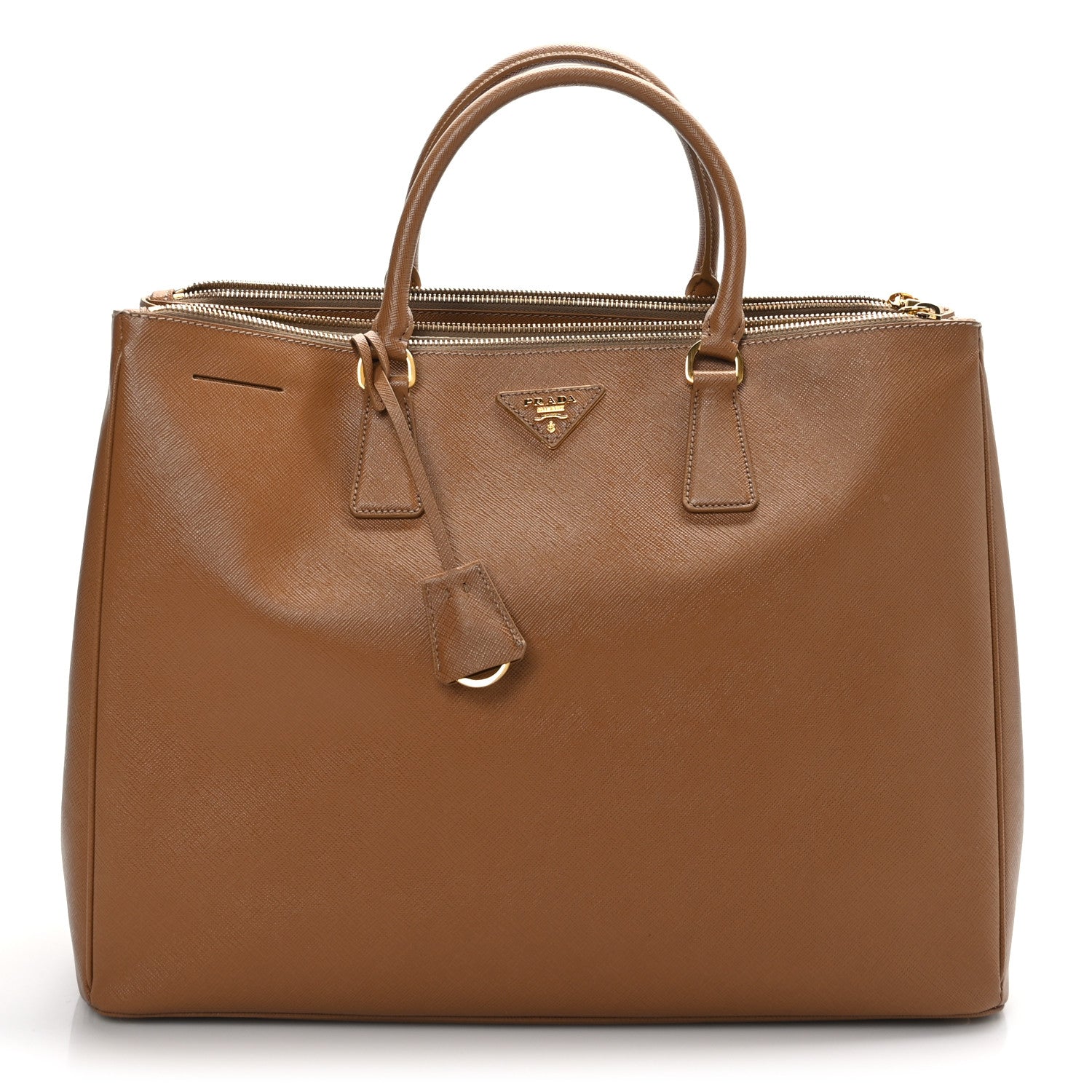 Prada Saffiano Lux Extra Large Galleria Double Zip Tote Caramel 1 of 10