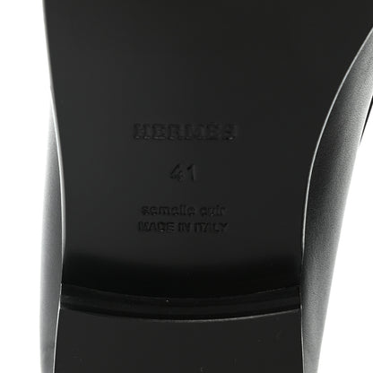 Hermes Calfskin Womens Destin Loafer 41 Black 9 of 10