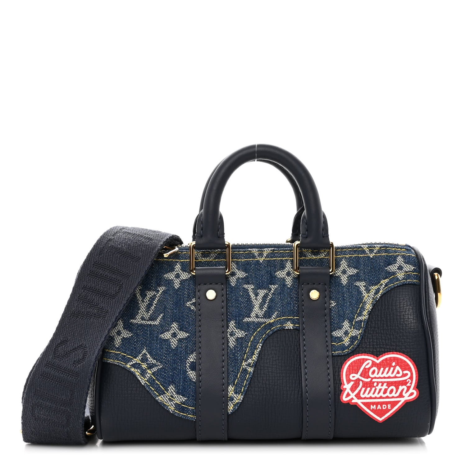 Louis Vuitton Taurillon Monogram Denim Drip Keepall XS Blue 1 of 9