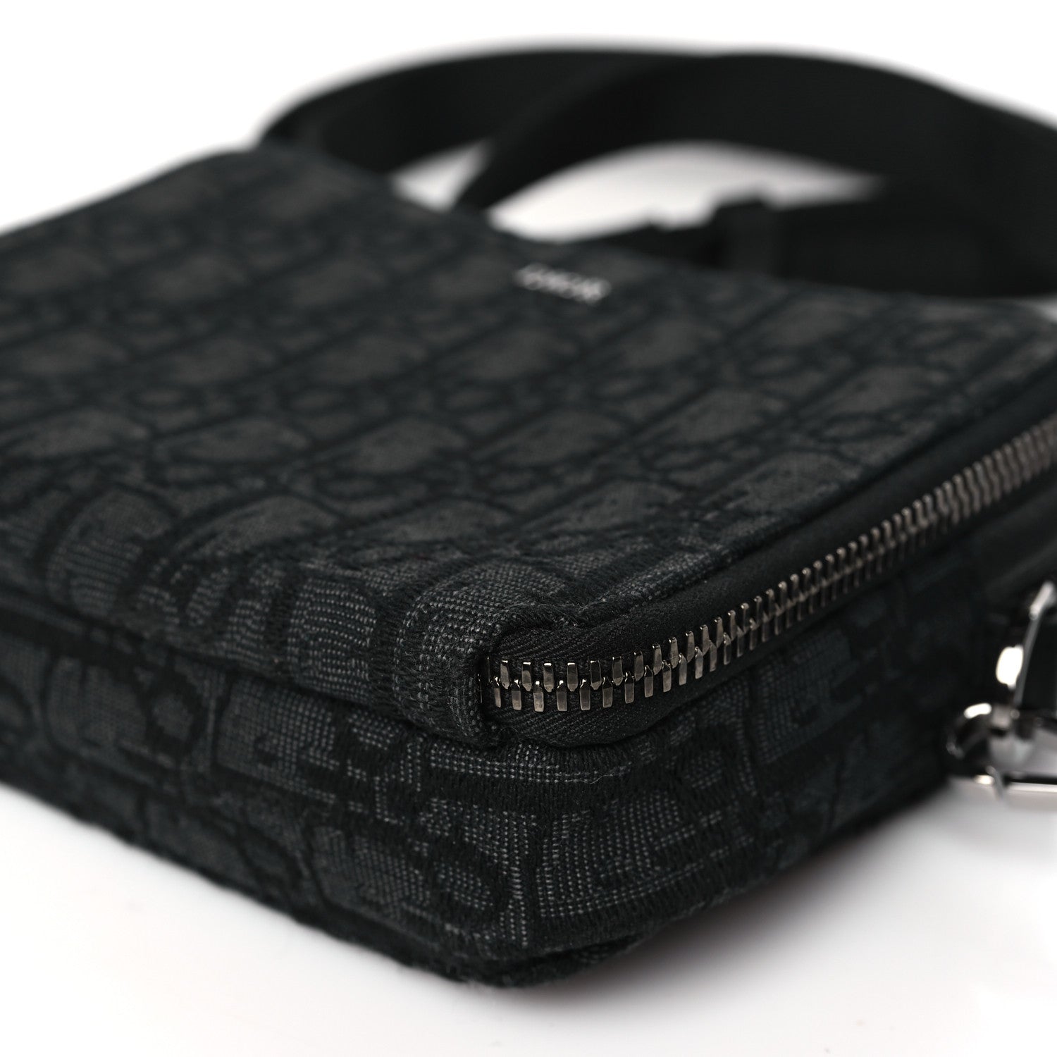 Christian Dior Oblique Zipped With Strap Pouch Black 10 of 10