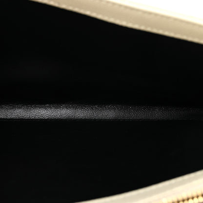 Saint Laurent Grain De Poudre Matelasse Chevron Monogram Chain Wallet Crema Soft 5 of 10