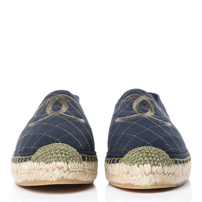 Chanel Fabric CC Espadrilles 40 Blue Green 3 of 8