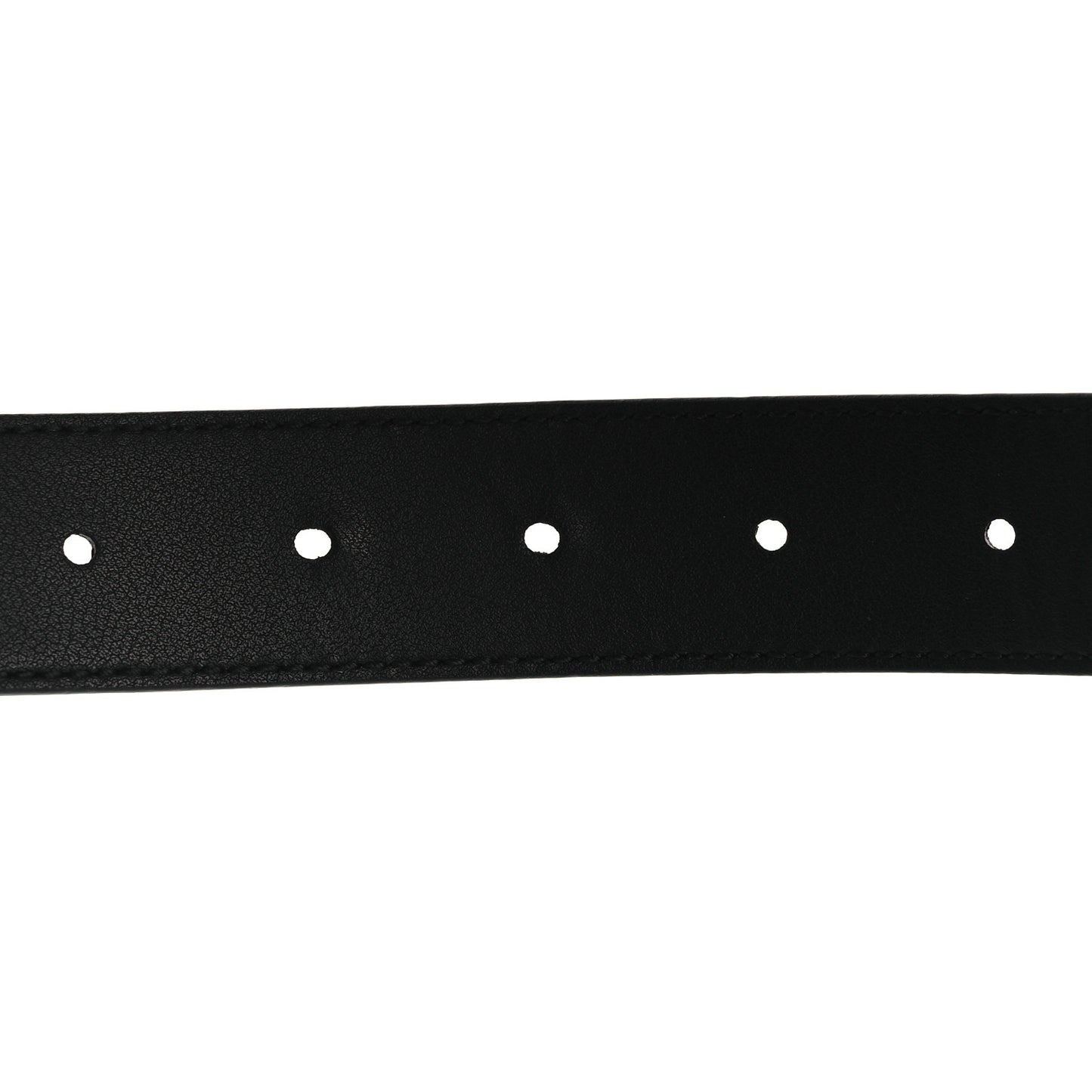 Azalea Calfskin Enamel Monochrome Double G 30mm Belt 80 32 Black