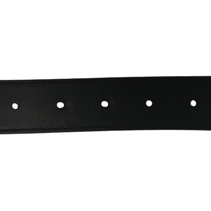 Gucci Azalea Calfskin Enamel Monochrome Double G 30mm Belt 80 32 Black 4 of 6