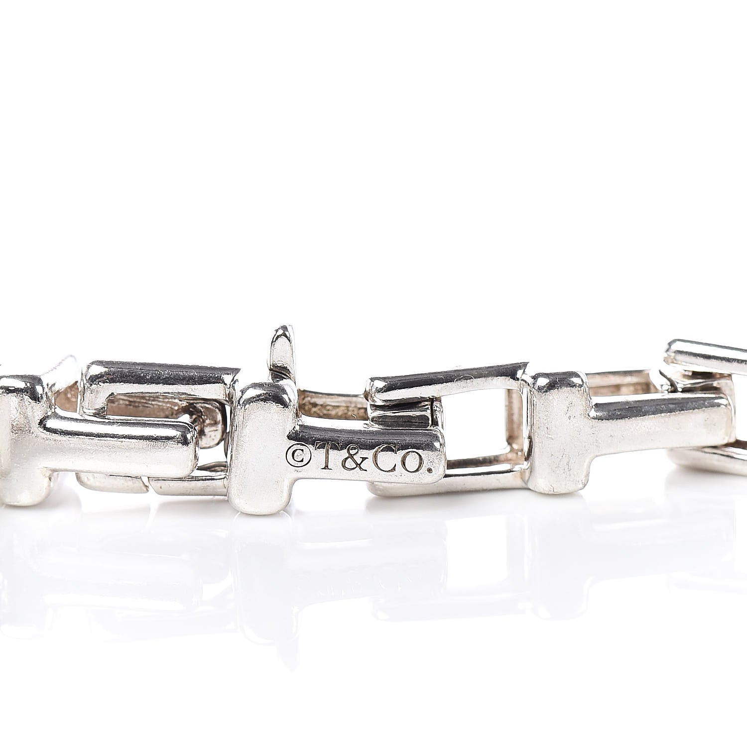 Tiffany Sterling Silver Narrow T Chain Bracelet 5 of 6