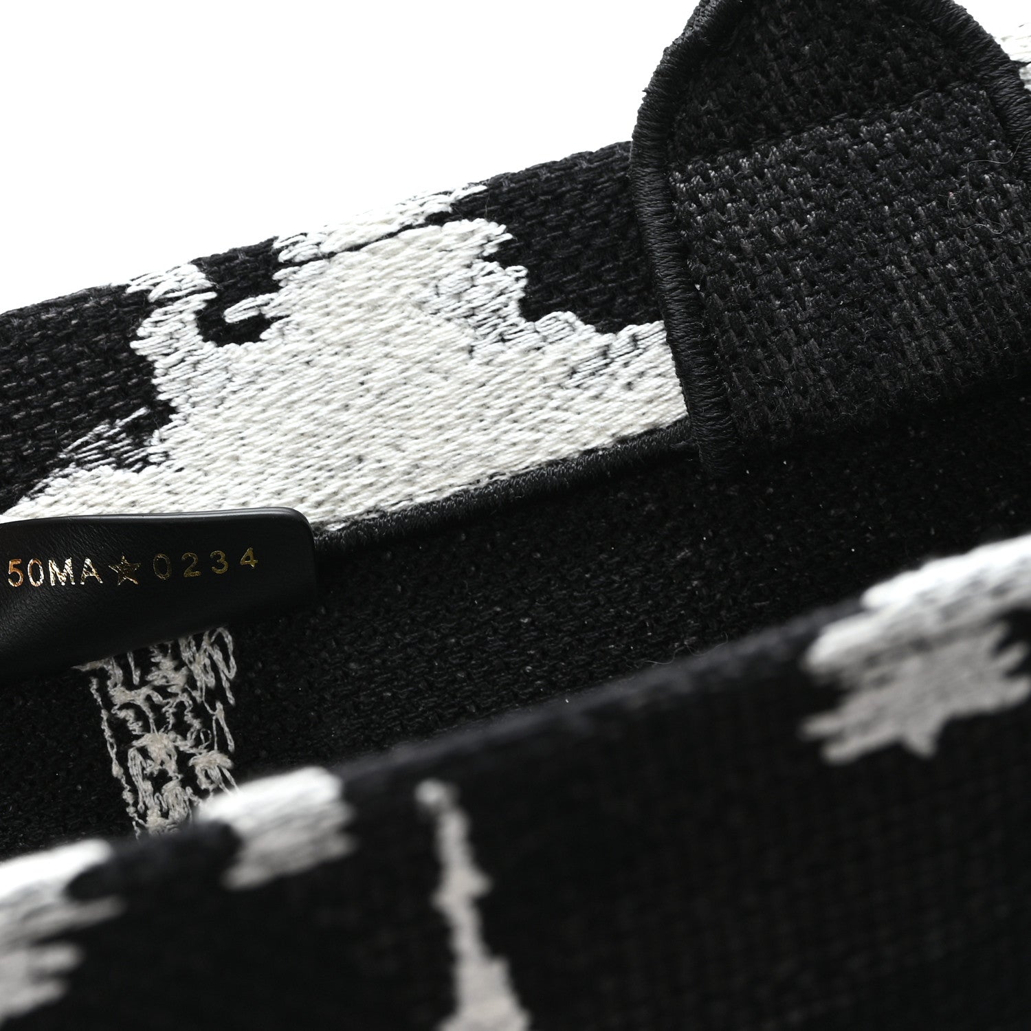 Christian Dior Canvas Embroidered Medium Paris Book Tote Black White 7 of 12