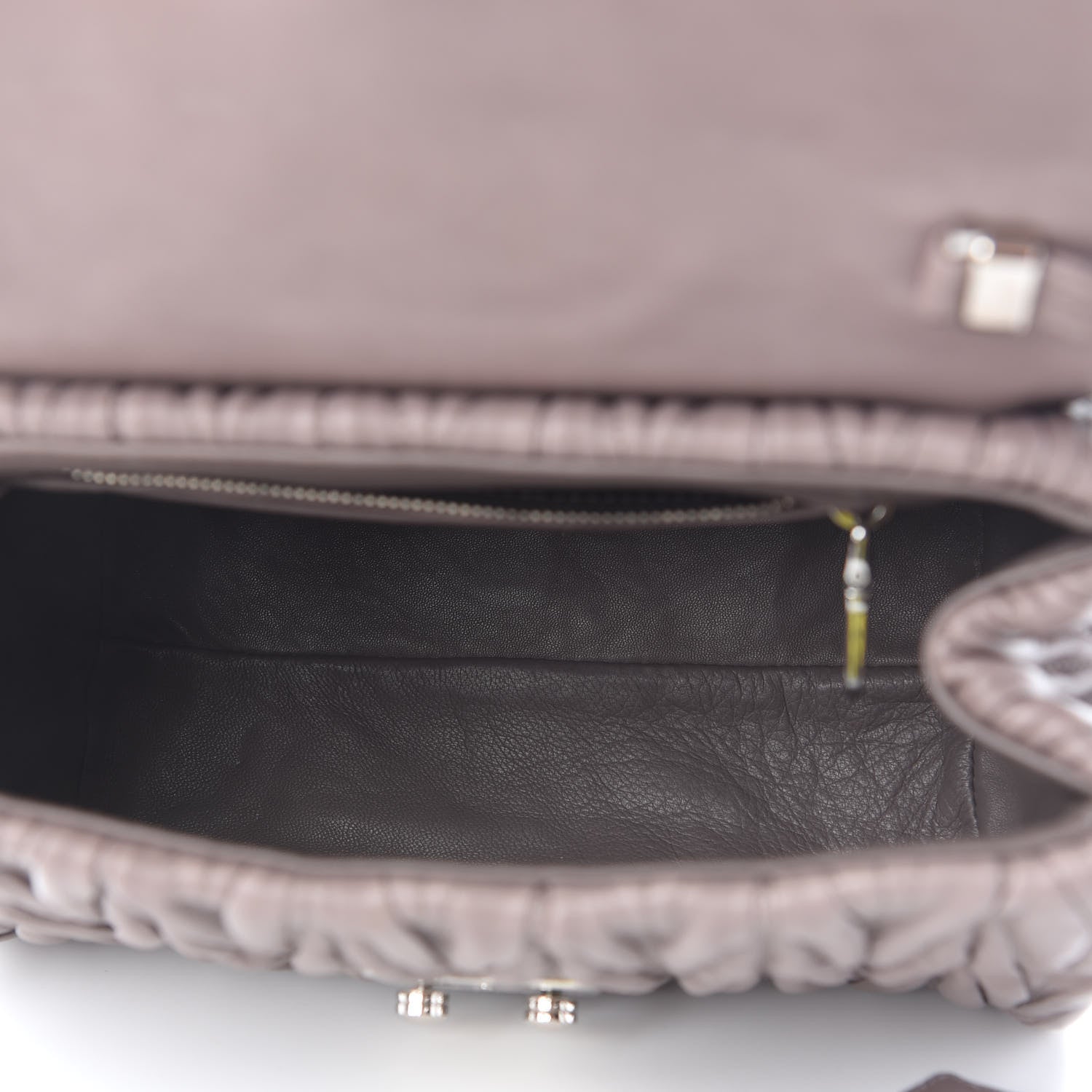 Miu Miu Nappa Matelasse Top Handle Tote Pomice 7 of 10