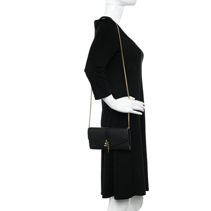 Chloe Shiny Grained Calfskin Aby Wallet on Chain Black 2 of 10