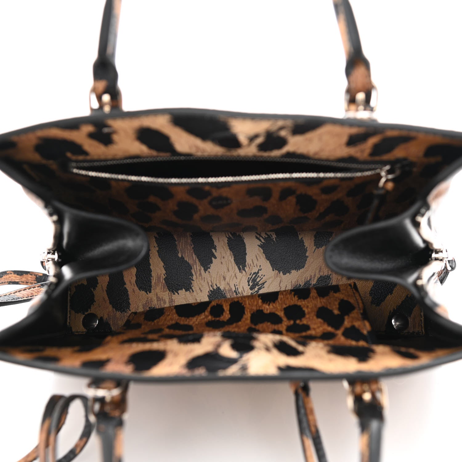 Balenciaga Grained Calfskin Leopard Print Papier Mini A4 Zip Around Tote Beige 6 of 15