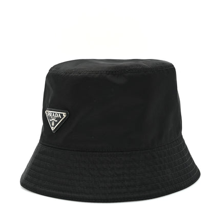 Prada Re-Nylon Metal Triangle Logo Bucket Hat M Black 1 of 9