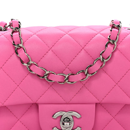 Chanel Lambskin Quilted Mini Rectangular Flap Pink 8 of 10