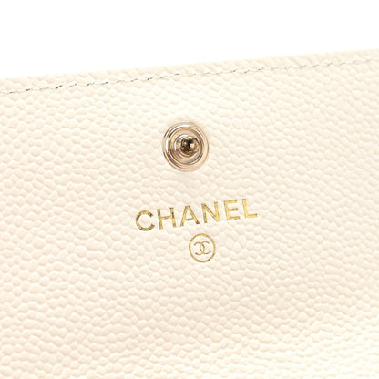 Chanel Caviar Quilted Multi Chain CC Flap Card Holder White 9 of 10