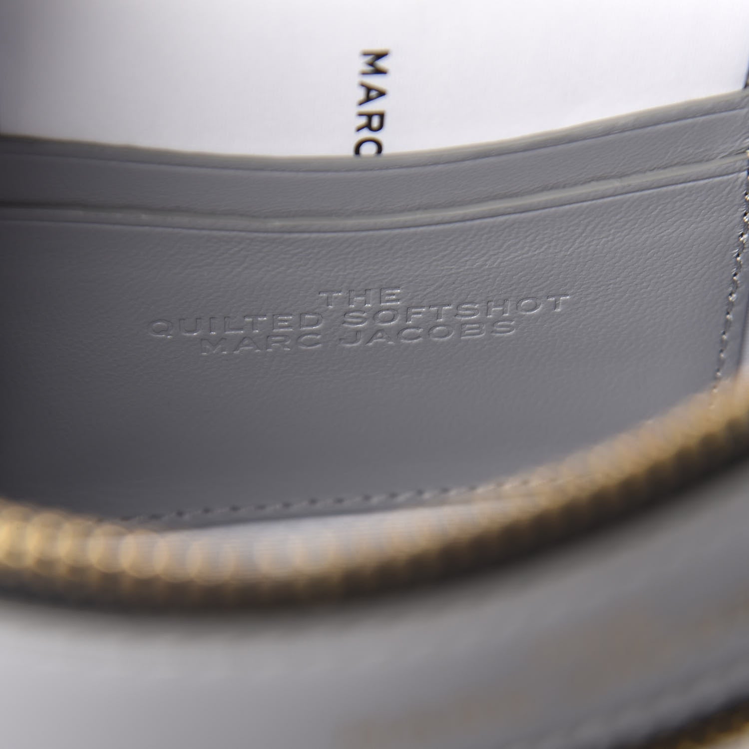 Marc Jacobs Natural Grain Calfskin Quilted The Softshot 21 Bag Grey 6 of 12