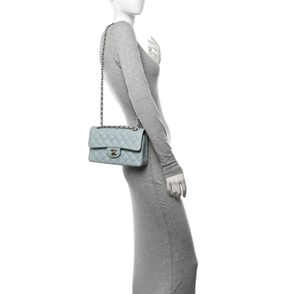 Chanel Caviar Quilted Small Double Flap Light Blue 2 of 11