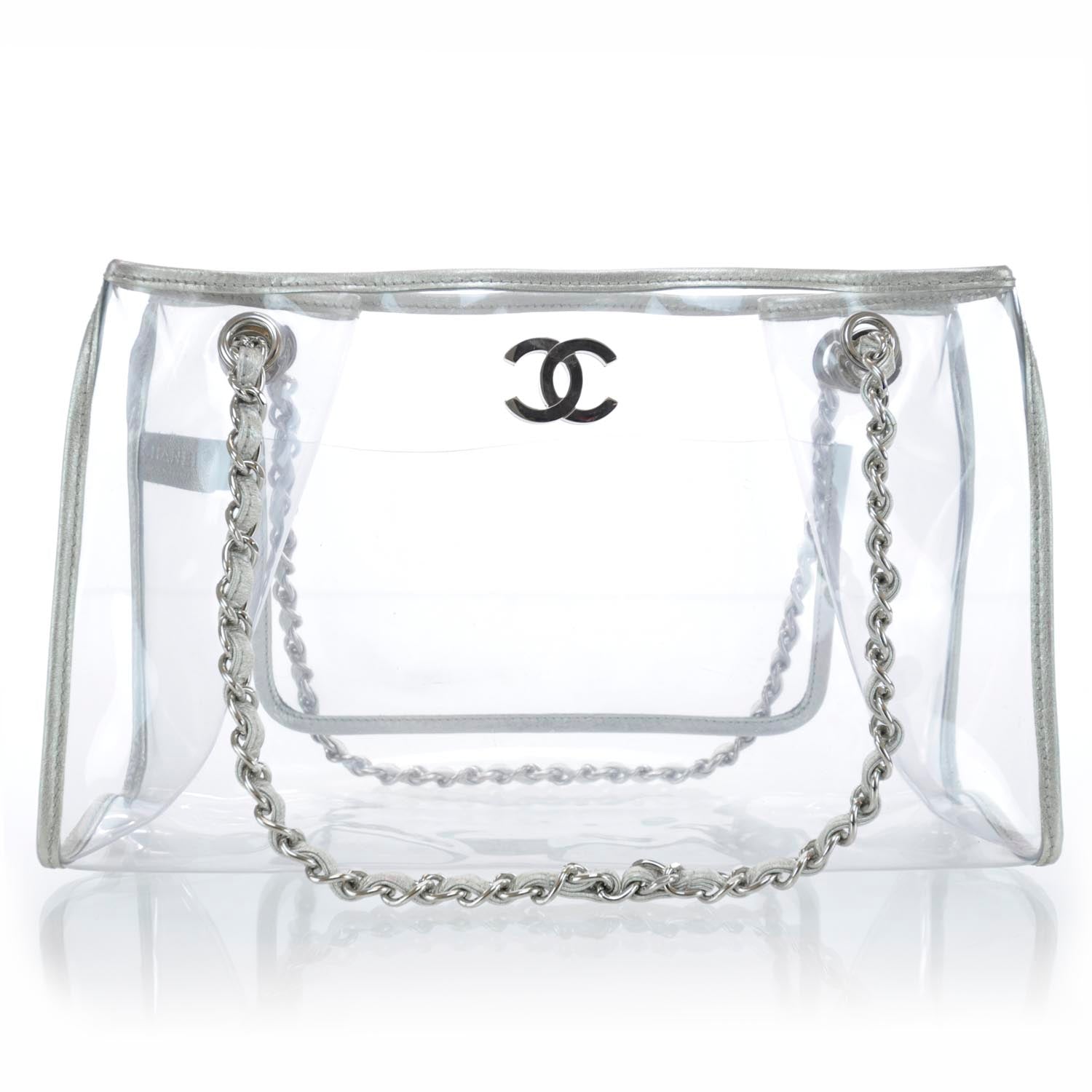 Chanel Vinyl Naked Tote Silver 1 of 10