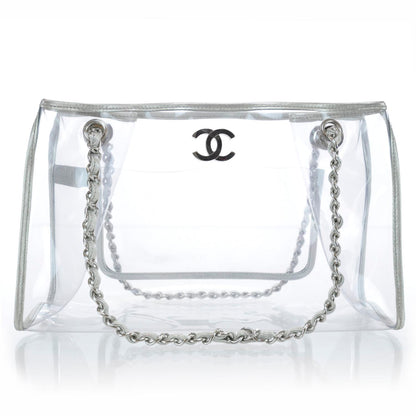 Chanel Vinyl Naked Tote Silver 1 of 10