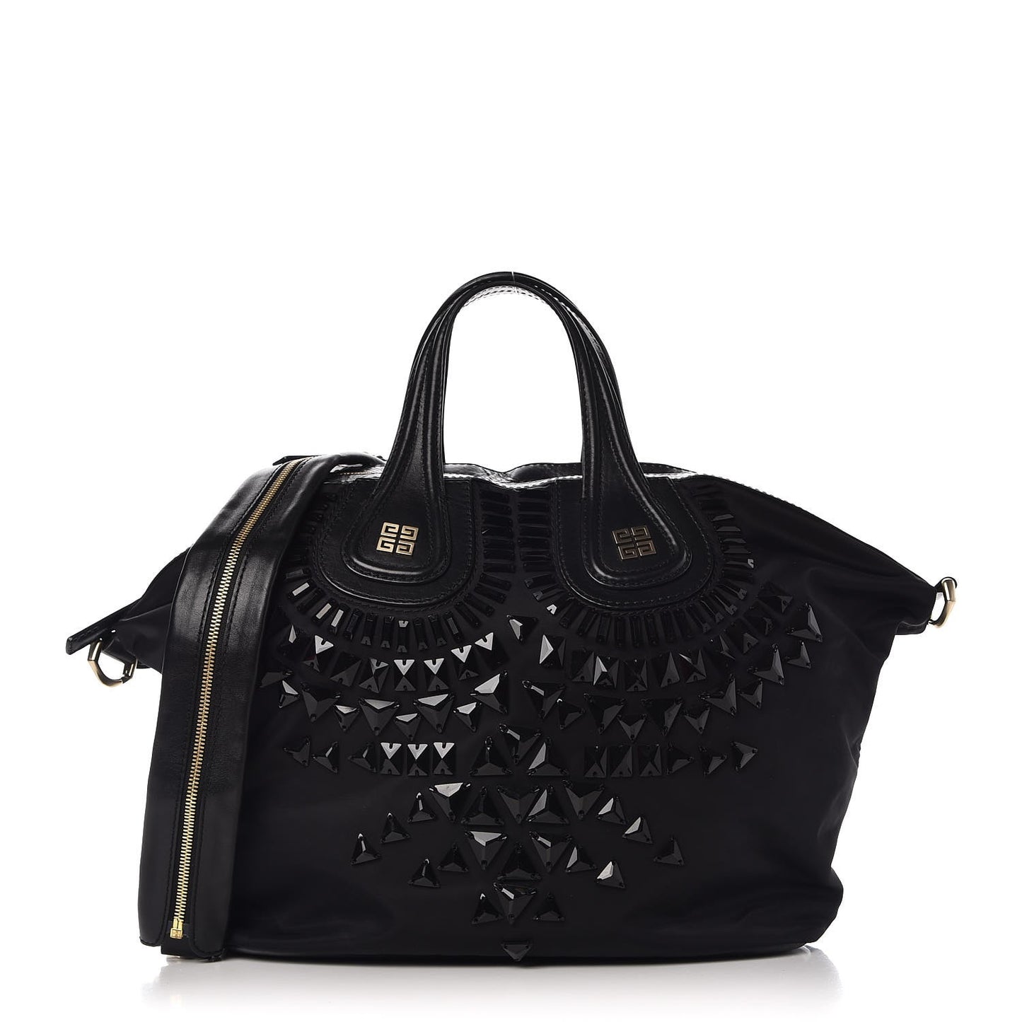 Nylon Studded Medium Nightingale Bag Black