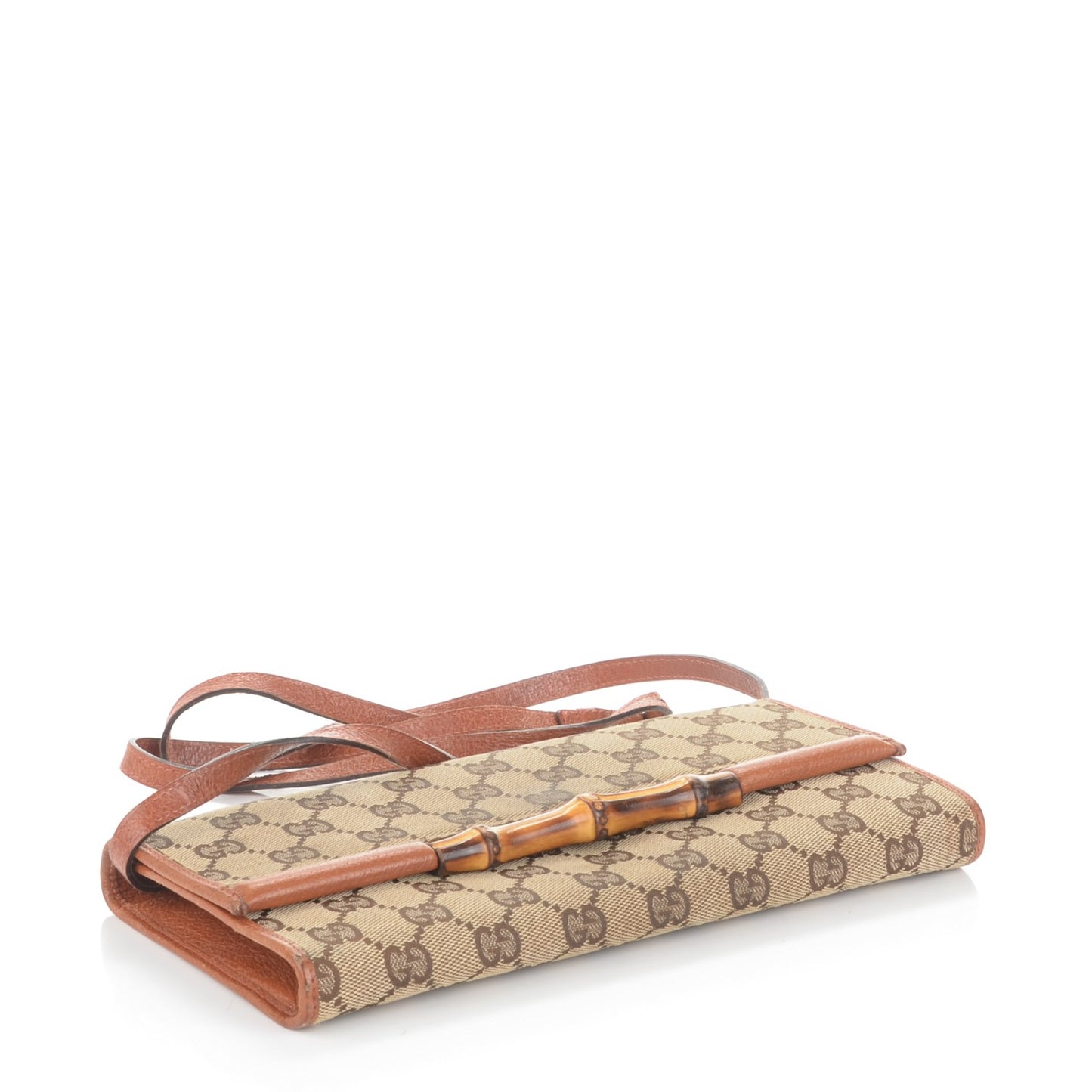 Monogram Bamboo Bar Clutch Brown