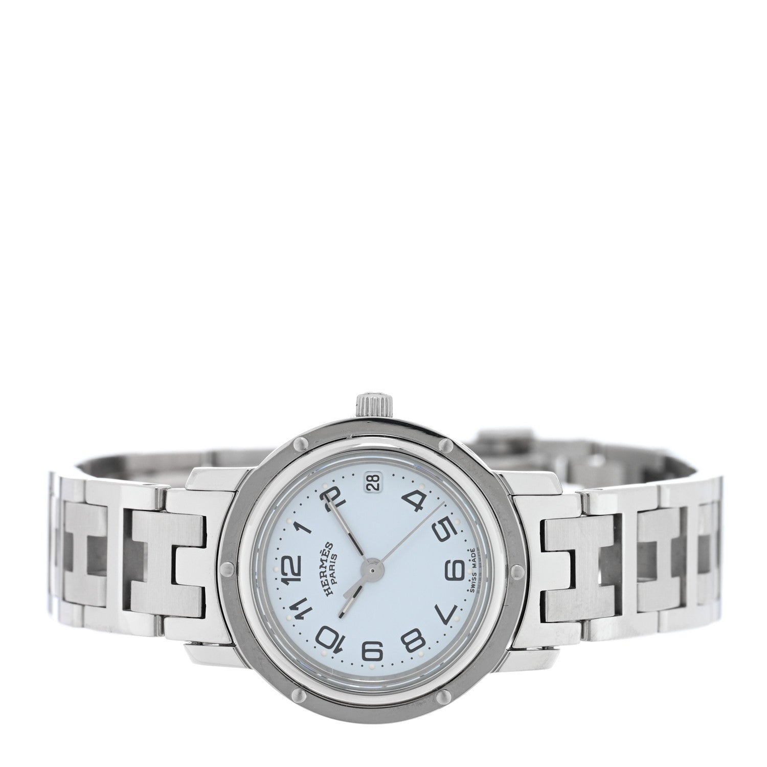 Hermes Stainless Steel 24mm Clipper Quartz Watch White 2 of 4