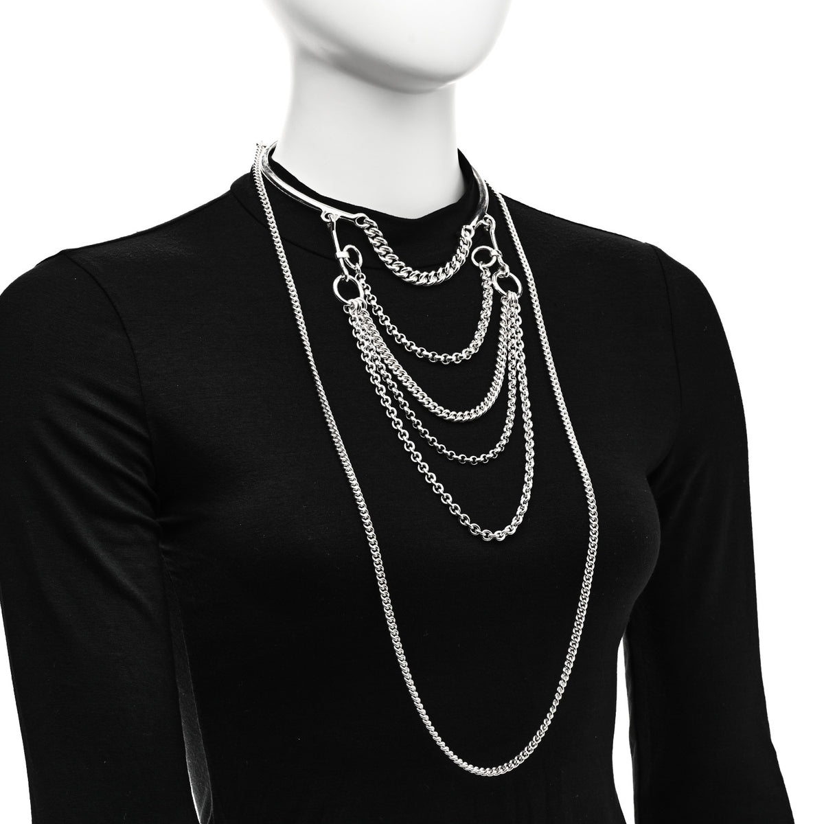 Hermes Sterling Silver Mors De Bride Bib Necklace ST 2 of 4