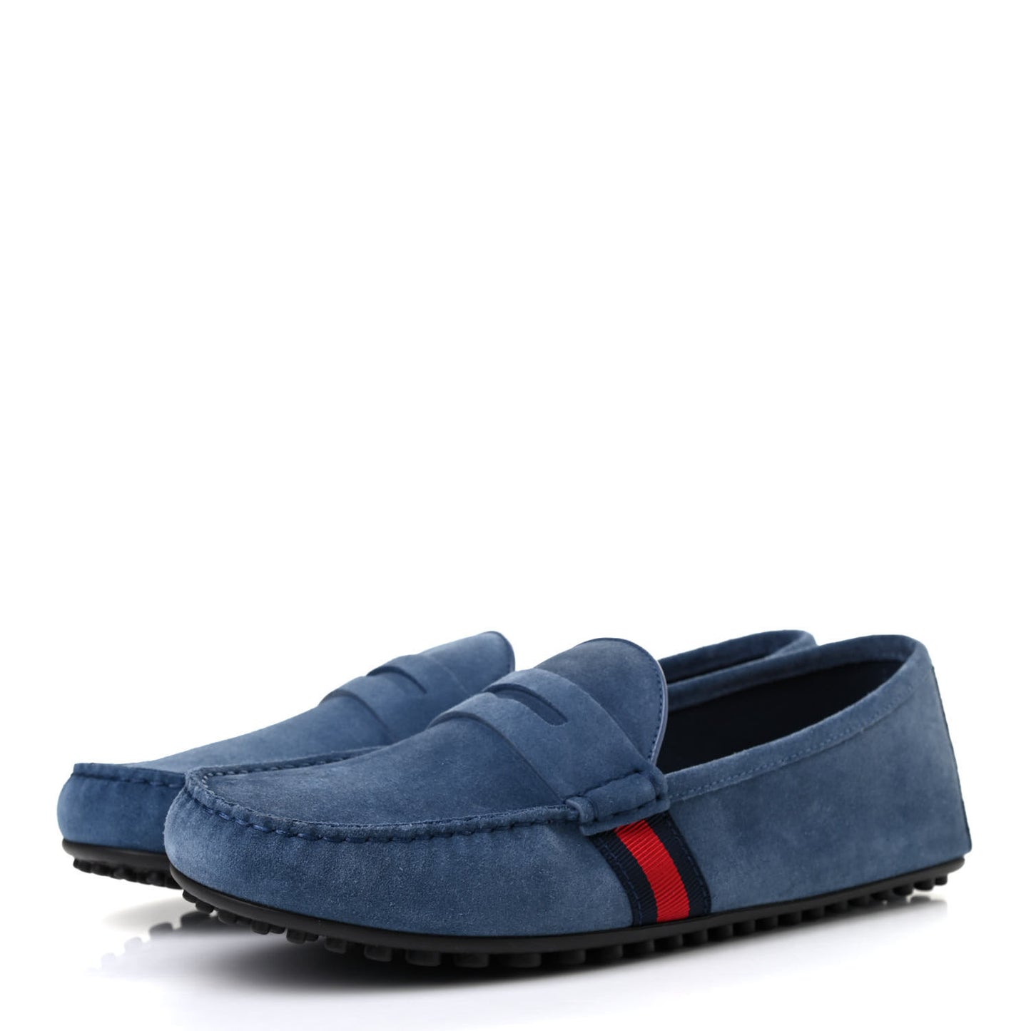 Suede Web Mens Kanye Driver Loafers 9 Blue